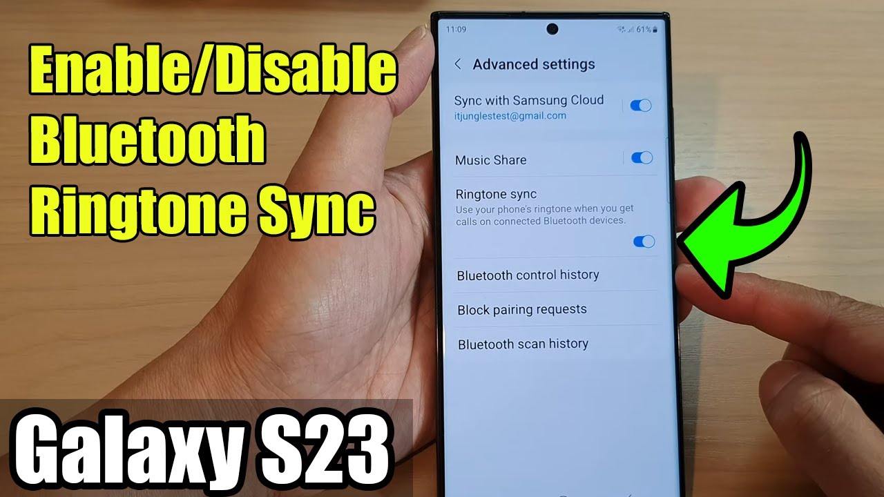 Galaxy S23's: How to Enable/Disable Bluetooth Ringtone Sync - YouTube