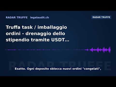 Truffa task / imballaggio ordini — drenaggio dello stipendio tramite USDT prepagato