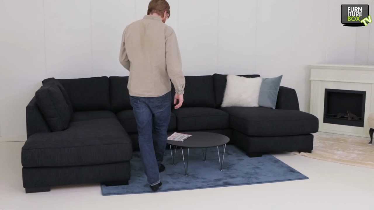 UTAH U-soffa öppet slut vänster Svart Furniturebox