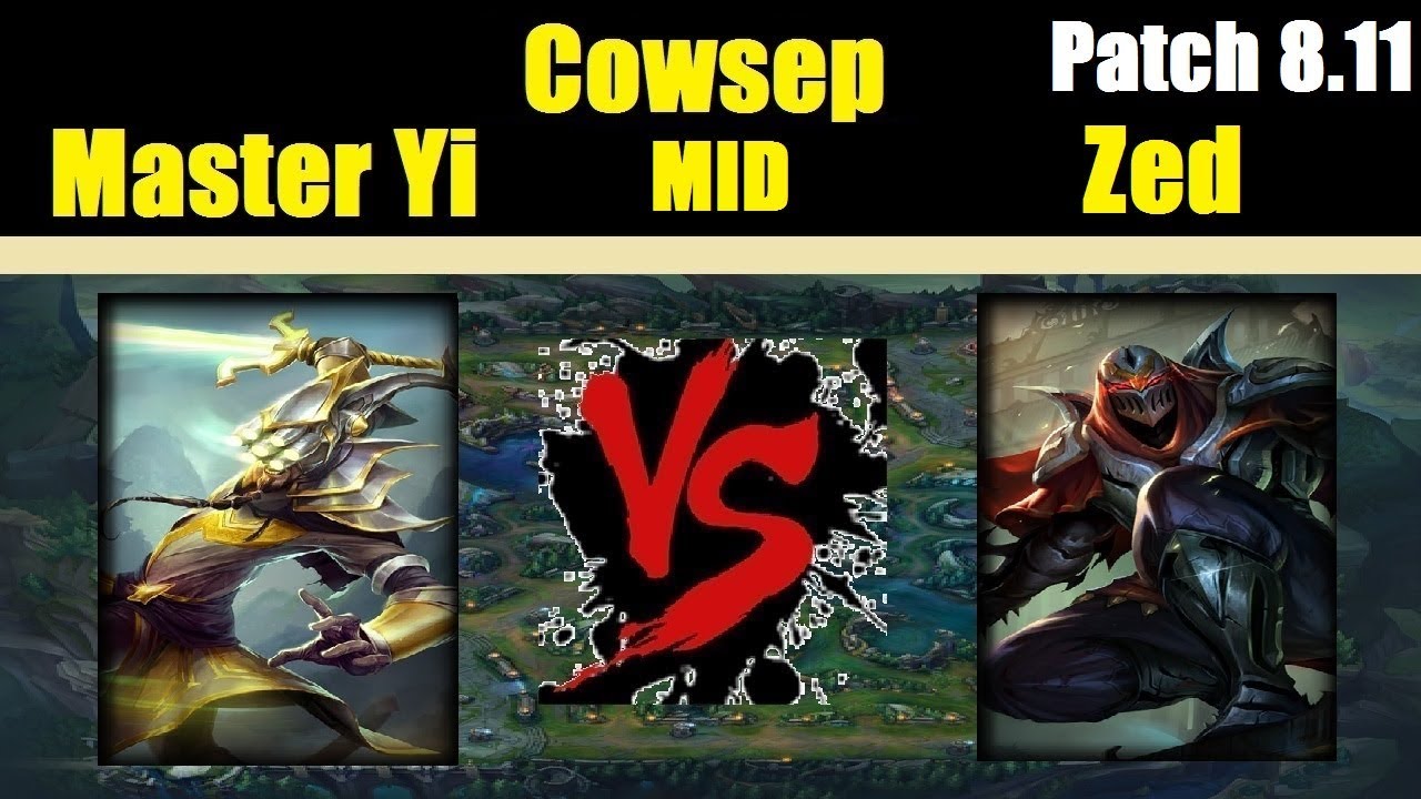 Cowsep | MASTER YI vs ZED | MASTER YI MID | Challenger Gameplay | Patch 8.11