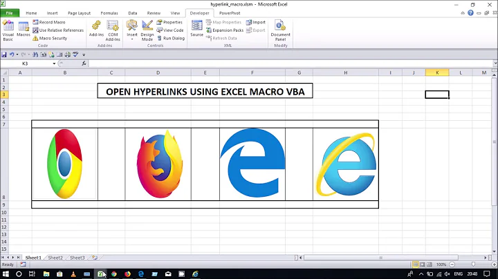 Open Hyperlinks in Firefox, Chrome, Microsoft Edge, Internet Explorer Excel VBA Macro