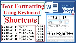 Text Formatting Using Keyboard Shortcuts in MS WORD