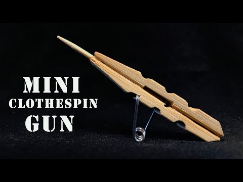 HOW TO MAKE A CLOTHESPIN GUN  ||  Mini Matchstick Gun  ||  Clothespin Pocket Pistol
