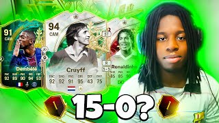 Rank 1 w/ 94 WW Cruyff , 88 Ronaldinho Sbc & 91 WW Dembele?