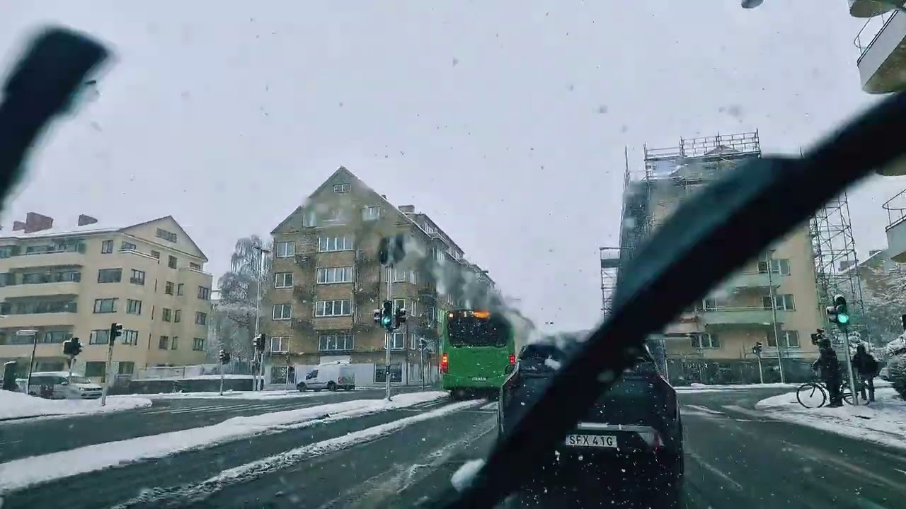 Första snöfallet i Helsingborg