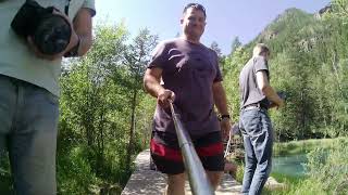 Гейзеровое озеро и пейзажи Алтайского Марса. Съемка в 4K. Луна и Южно - Чуйский хребет