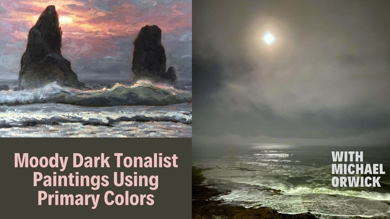 Painting Demo Painting Dark colors using a vibrant Primary palette. Tonalist Seascape. YouTube