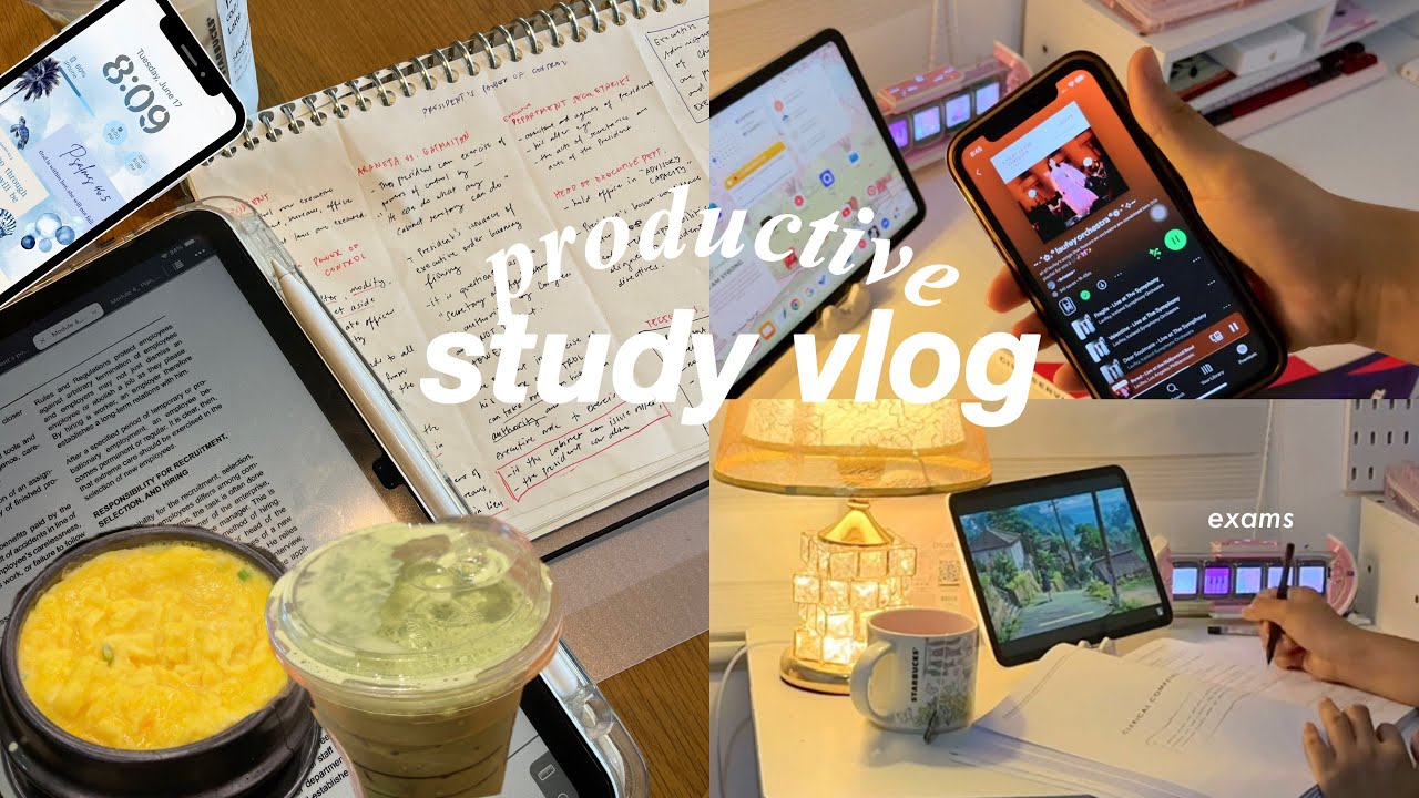 Продуктивный учёбный видеоблог: подготовка к экзамену 📚 учеба допоздна, после выпускных, продукти...