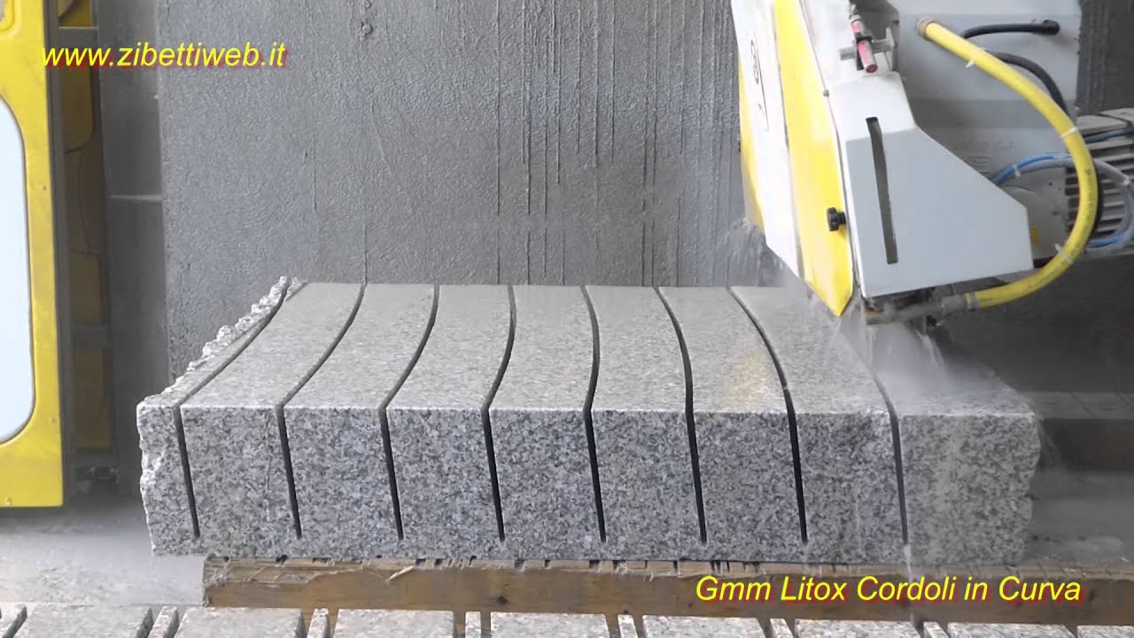 Fresa a ponte CNC - Gmm LITOX CNC - Cordoli in Granito a massello in Curva