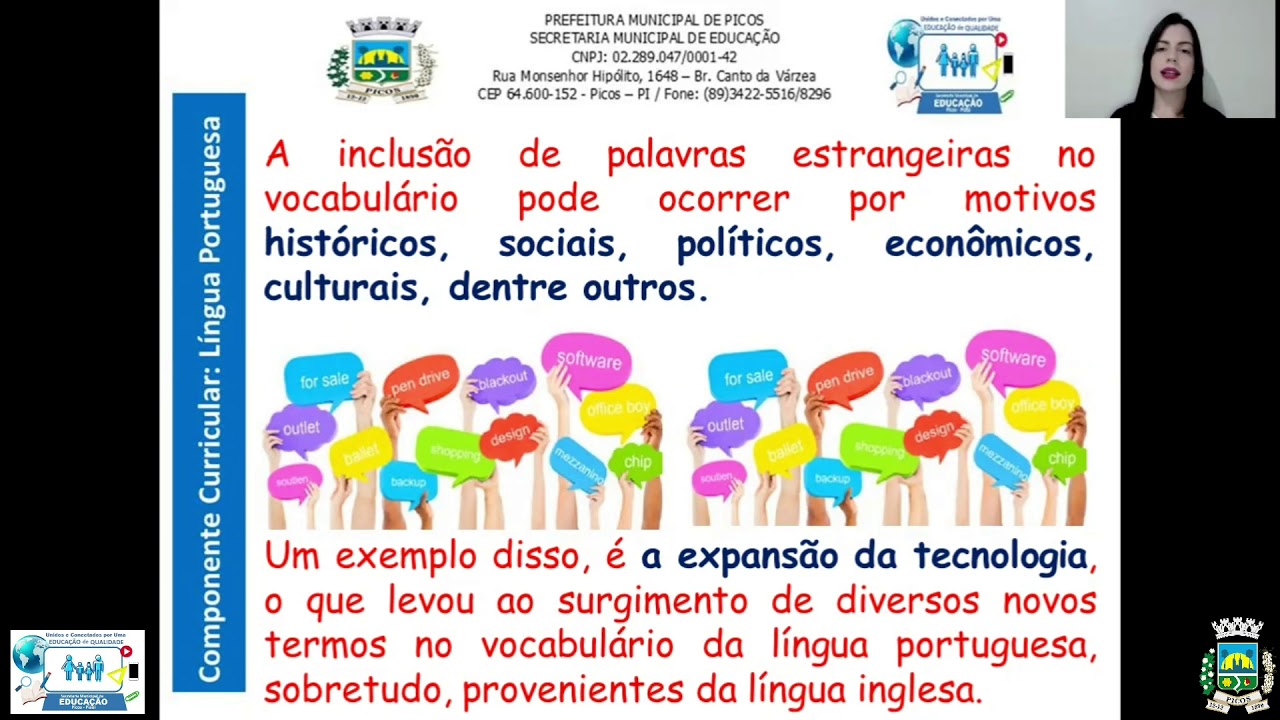 Língua Portuguesa 9º ano (sem. 15/03) - Aula 06 Estrangeirismo - YouTube