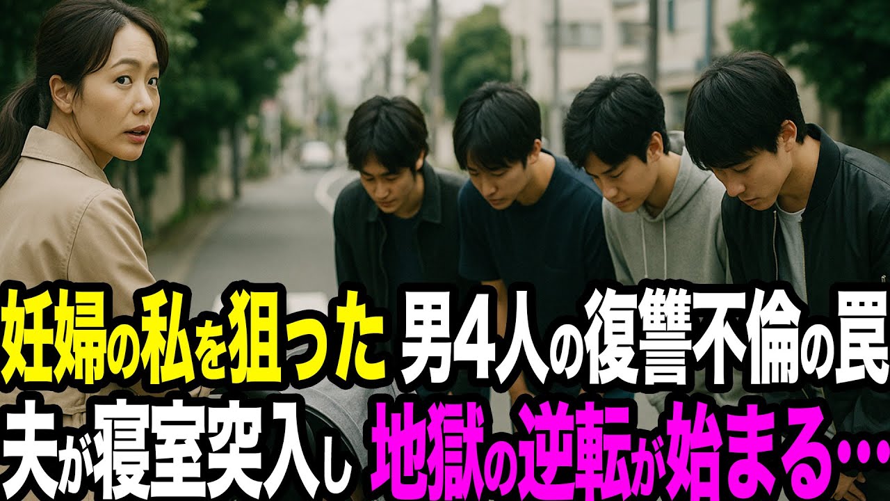 【シタ妻】妊婦の私を狙ったディーラー4人組…「夫への復讐で妻を落とした」と寝室で嘲笑→早帰りした夫が寝室突入、地獄の逆転制裁が始まった【修羅場朗読】