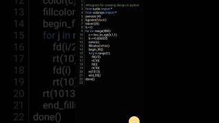 Create beautiful design using Python #python #coding #love