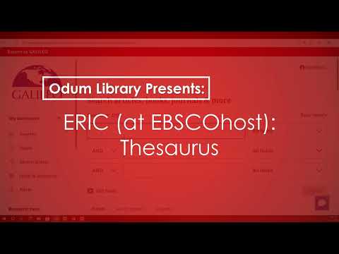 ERIC (at EBSCOHOST): Thesaurus