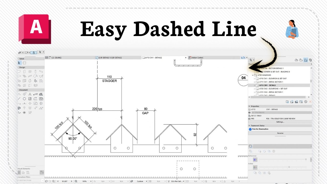 How to draw a dashed line in AutoCAD (Draft Pattern) - YouTube