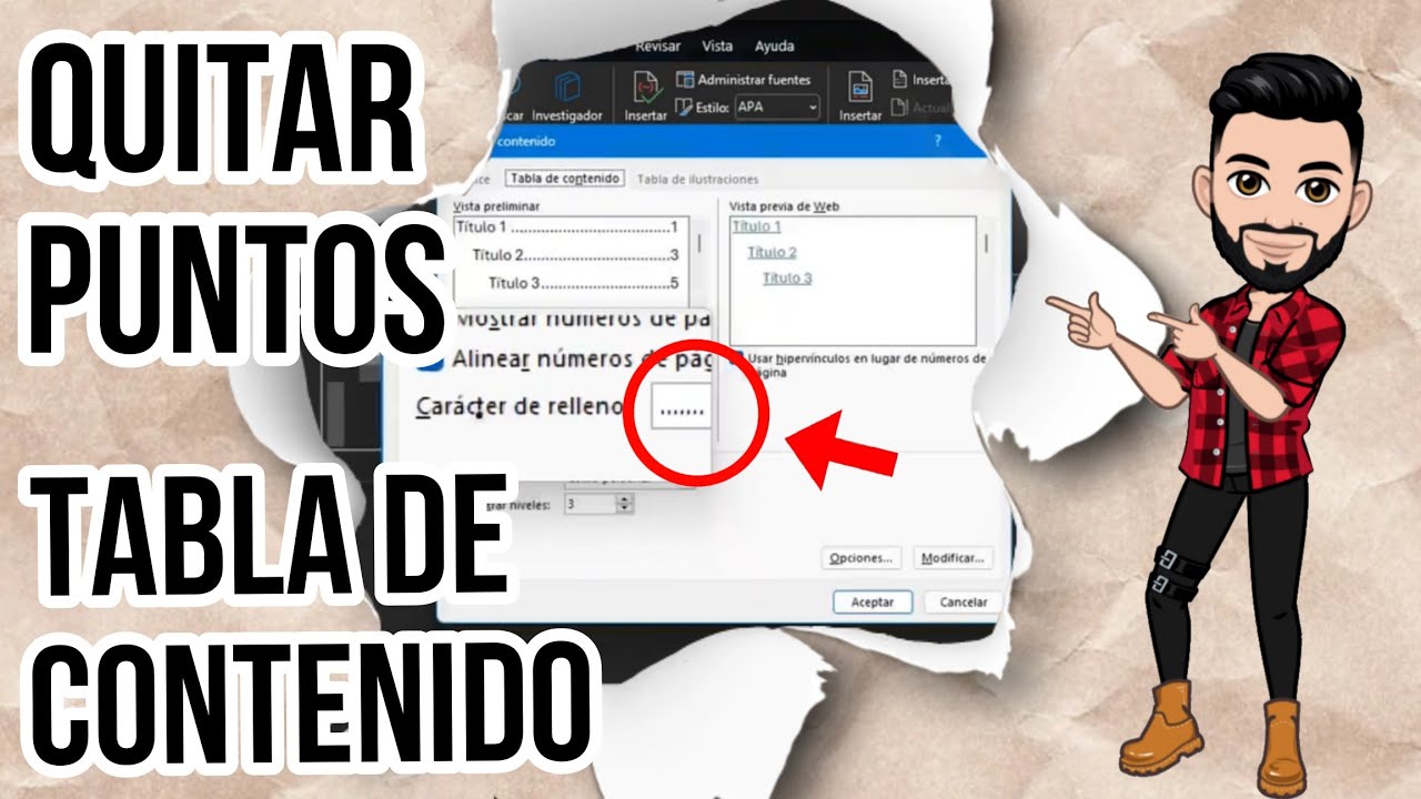 Como Quitar Los Puntos Del Indice En Word