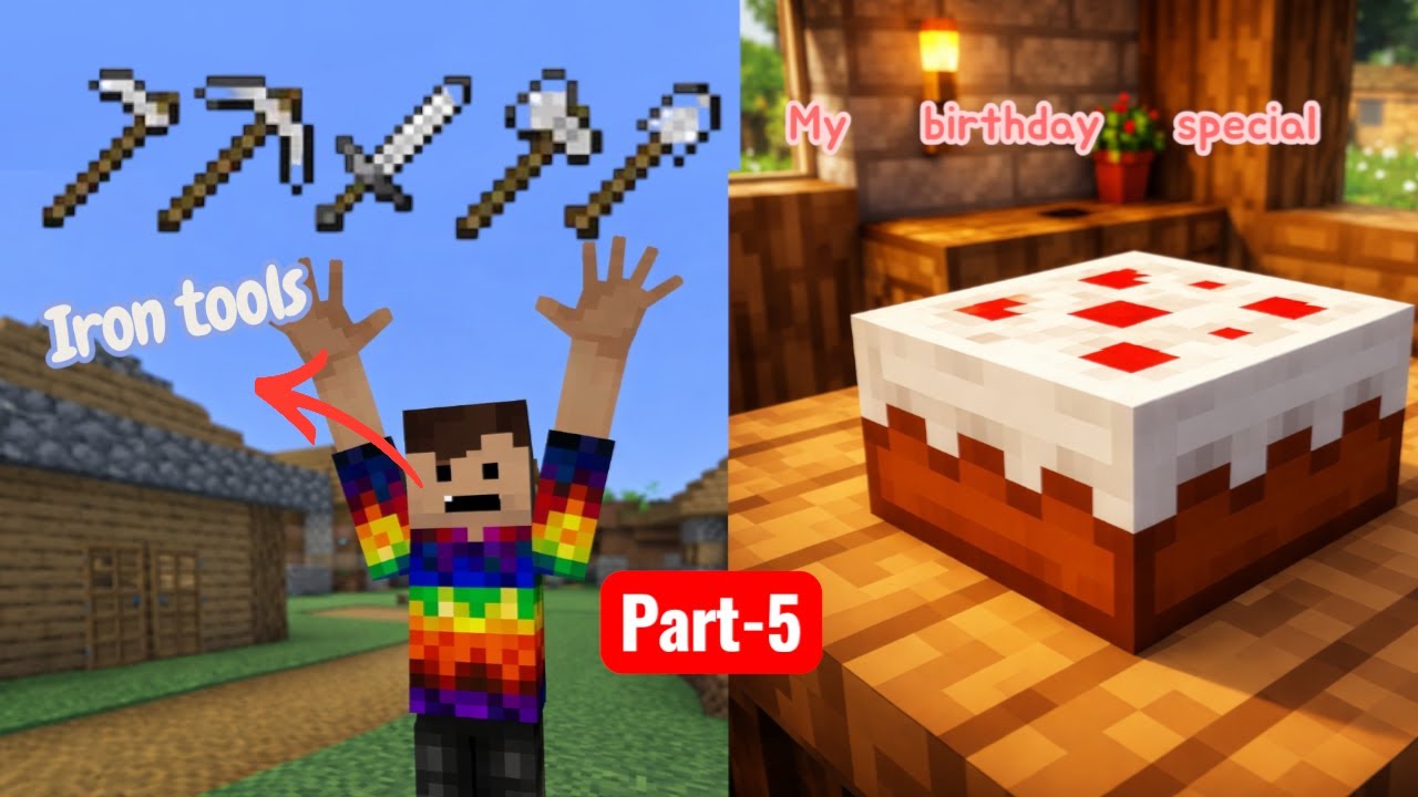 I finally made my iron tools in Minecraft | My birthday special Minecraft videos 