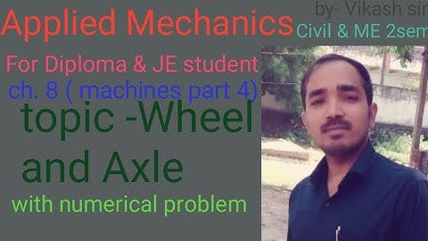 Applied Mechanics I polytechnic classes I ch. 8 (machines) part 4