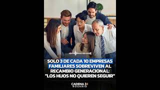 SOLO 3 DE CADA 10 EMPRESAS FAMILIARES SOBREVIVEN AL CAMBIO GENERACIONAL