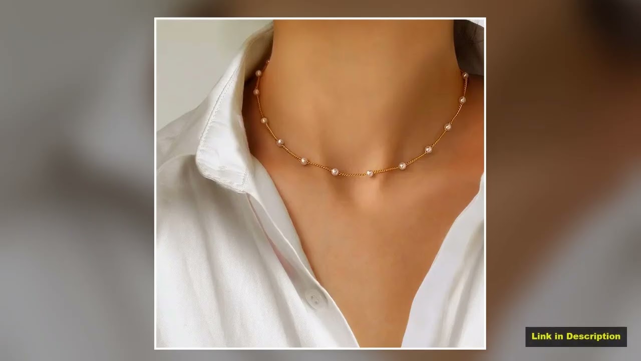 New Beads Womens Neck Chain Kpop Pearl Choker Necklace Gold Color Goth Chocker Jewelry On The Neck