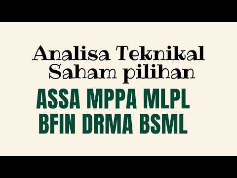 Analisa teknikal saham ASSA, MPPA, MLPL, BFIN, DRMA, BSML, DAN IHSG