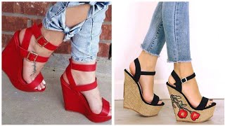 Gorgeous collection of high heel wedge sandals #for ladies