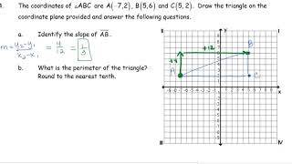 Midpoint, Distance Formula and Slope