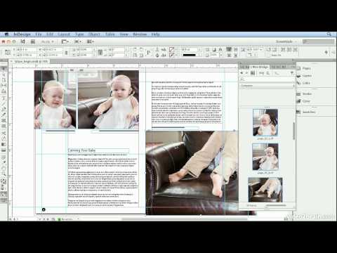 Adobe Indesign CS6 Tutorial- 54  Dragging and Dropping from Mini Bridge
