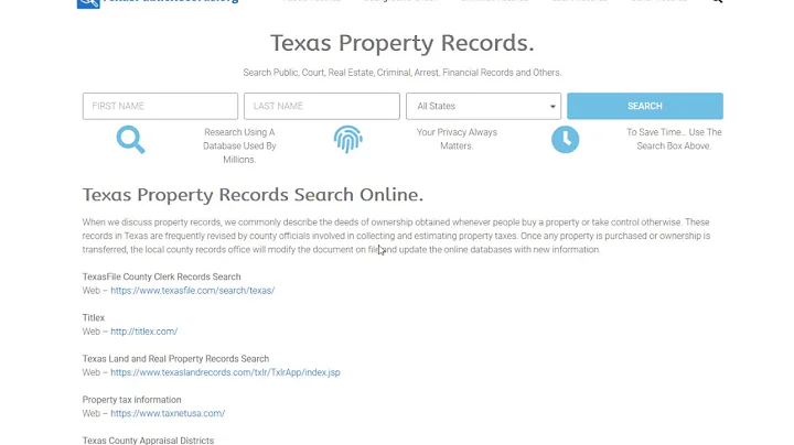Texas Property Records (Search Tax, Land, Real Estate Records Online).
