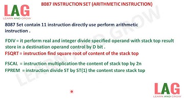 8087 Instruction Set (Arithmetic Instruction) (हिन्दी )