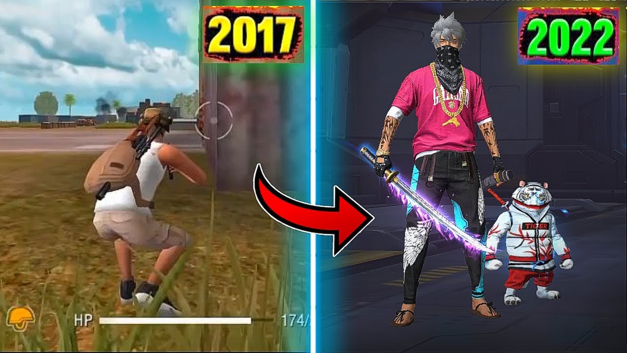 FREE FIRE PLAYER 2017 VS 2022 👀 SEARCHING FROM 2017 OLD PLAYER UID 