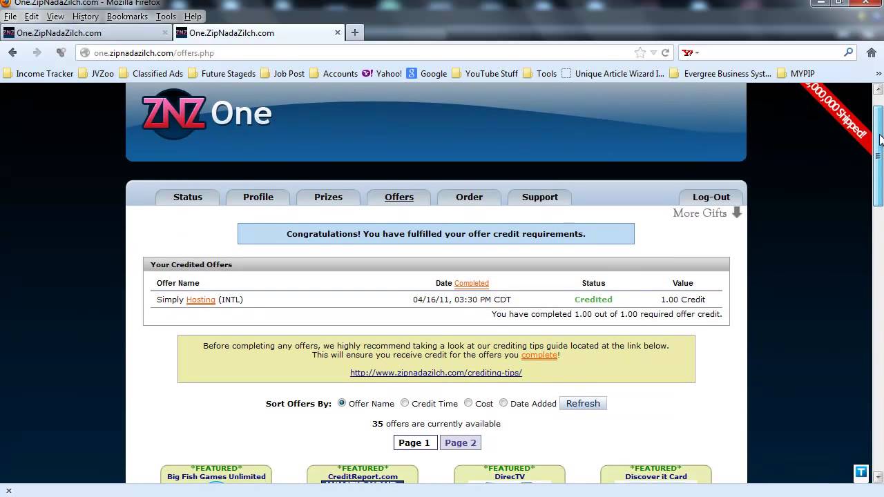 ZNZOne : Multiple $20 Payments Fron ZNZ