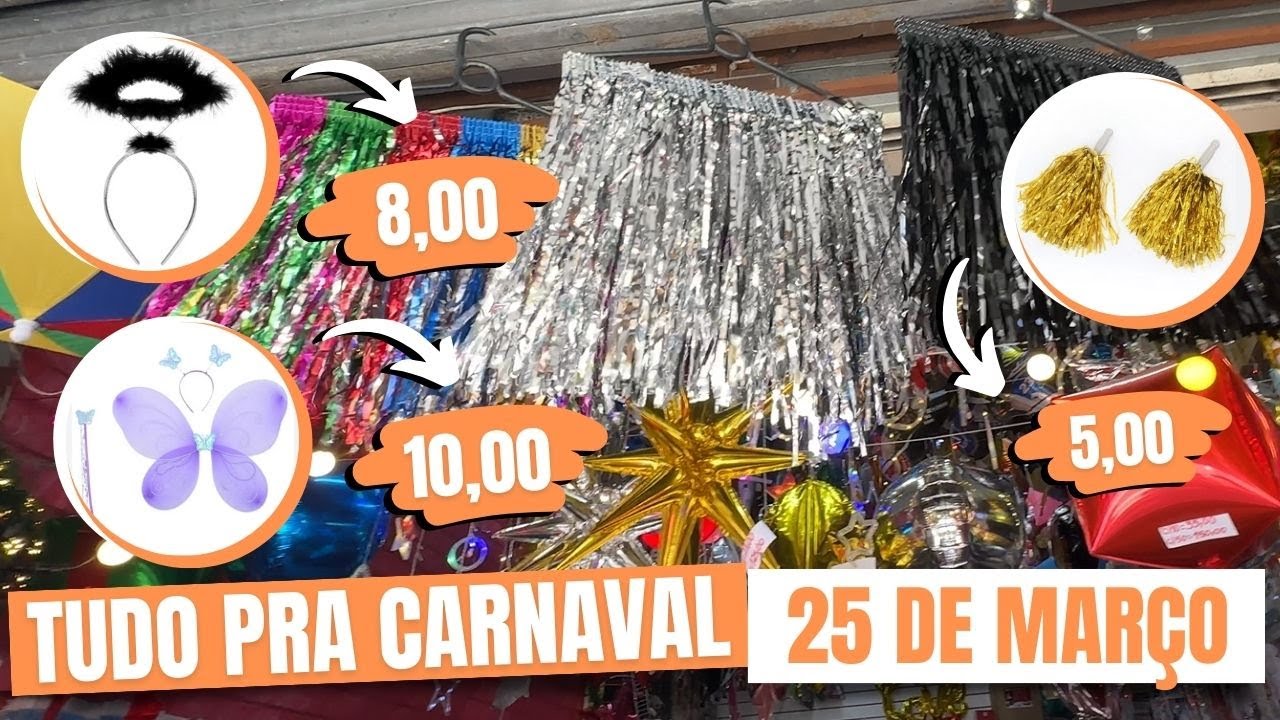 FORNECEDOR DE FANTASIAS E ACESSÓRIOS DE CARNAVAL BARATOS NA 25 DE MARÇO - JMS 