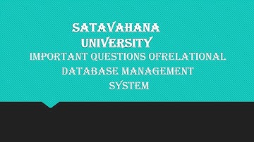 RDBMS important questions satavahana university (relational database management)#su #satavahana