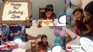 Birtay Celebration/ Zara 3Rd Birtay Party/Birtay Party For Girl