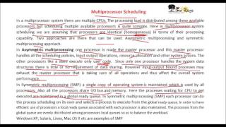 OS - Unit 3 - Part 24 -  "Multiprocessor Scheduling" by Sonali Timerays.