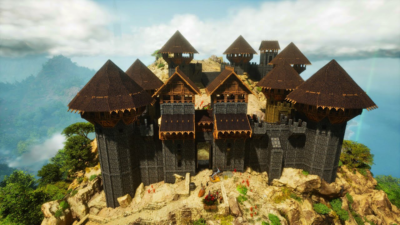 Building a Castle as a Dino Pen on Top of the Mountain in ARK: Survival Ascended!