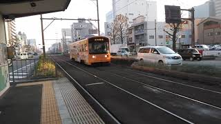 阪堺電気軌道モ701形4編成浜寺駅前行き到着シーン