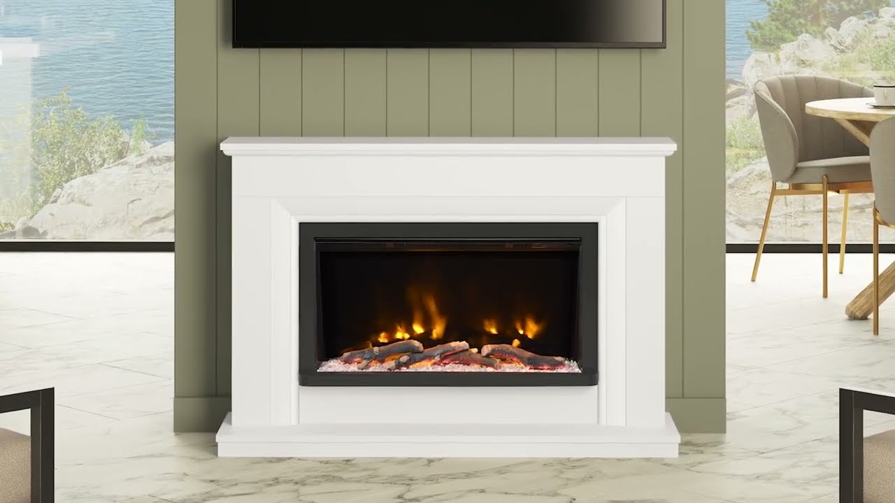 Elgin & Hall Pryzm Lavina Electric Fireplace Suite | 5D Flame Effect & Freestanding Flat Wall Design