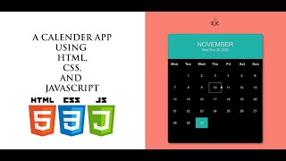 Calendar App using HTML, CSS and JavaScript