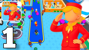 Airport Idle - Gameplay Walkthrough Part 1 - Flight Attendant Simulator iOS, Android