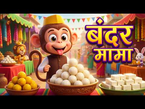 🐒 बंदर मामा पहन पजामा | Bandar Mama Pahan Pajama | 5 Mazedar Cartoon Stories | Hindi Rhymes