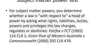 Characterisation of Commonwealth laws
