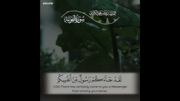 تلاوة هادئة مؤثرة 💚 ﴿لَقَدْ جَاءَكُمْ رَسُولٌ مِنْ أَنْفُسِكُمْ عَزِيزٌ عَلَيْهِ مَا عَنِتُّمْ .. ﴾