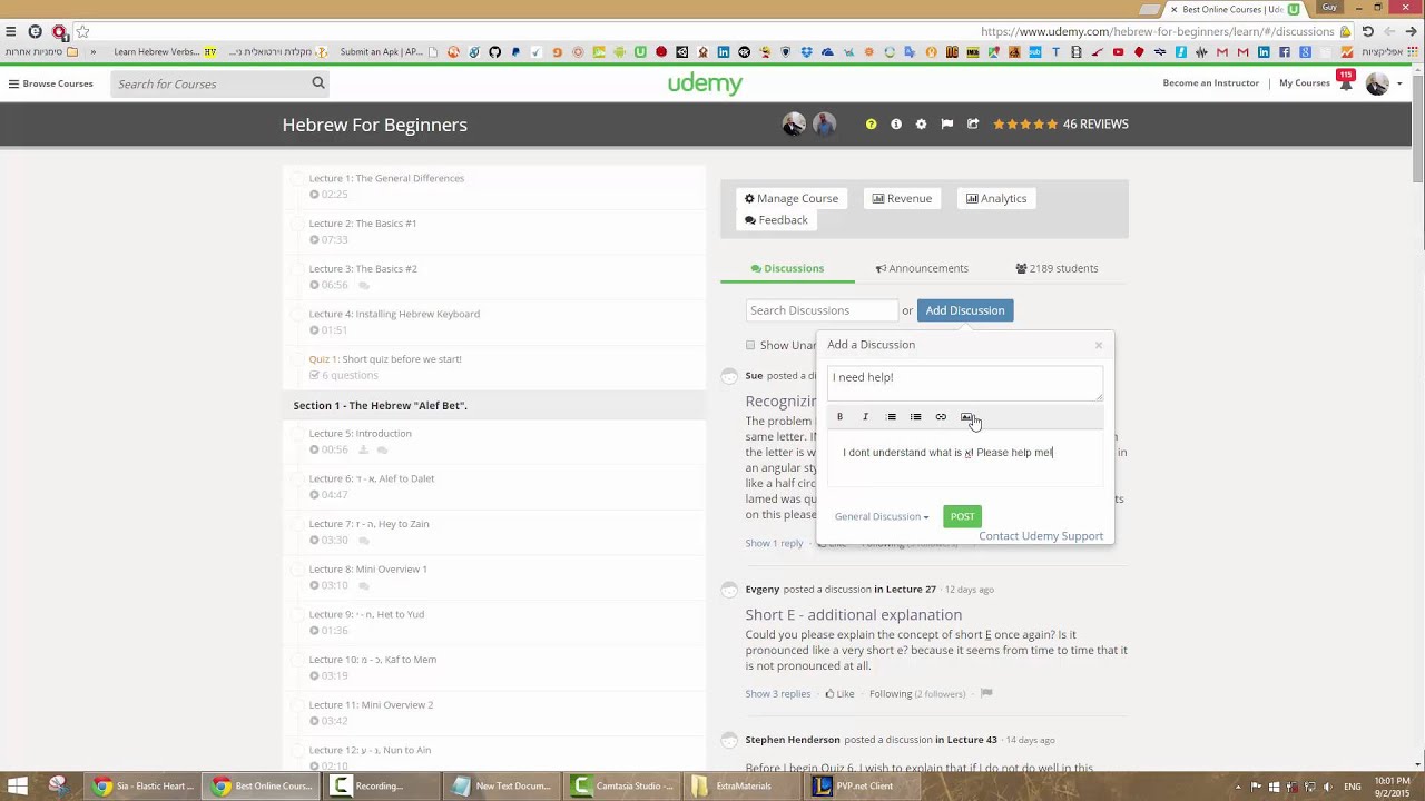 Short Technical Tip - How To Ask Questions In "Hebrew For Beginners".