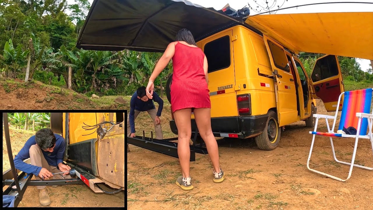 INSTALAÇÃO DA ELÉTRICA MAIS  SIMPLES NO SUPORTE DE CARREGAR A MOTO  NO MOTORHOME. 
