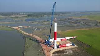 The XCMG XCA1600 All-terrain Crane executes the task of a wind power project in Bangladesh