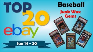 TOP 20 Junk Wax Era Baseball Cards Weekly Sales | Jun 14 - 20, Ep 30a