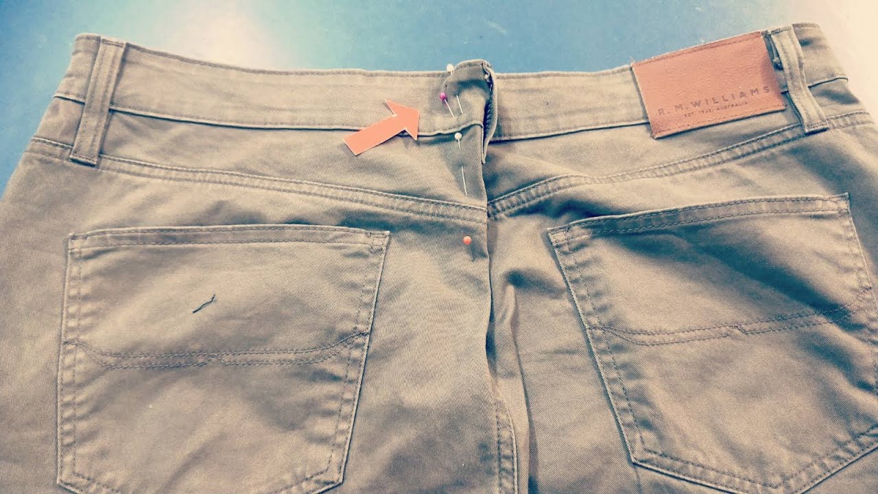 How to take in the waist of your Jeans/ professional way - YouTube