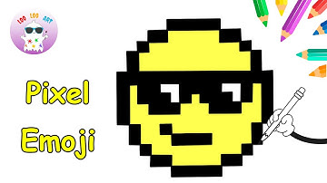 How To Draw The Sunglasses emoji 😎| Handmade Pixel Art