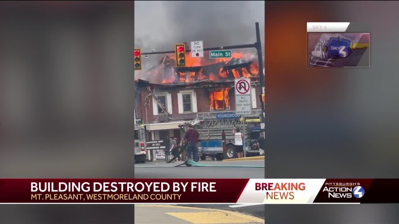 Hotel destroyed by fire in Mt. Pleasant, Westmoreland County
